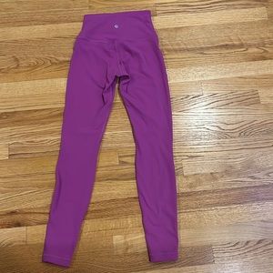 Align high waisted lululemon pants in vibrant plum-size 4, 28 inch, like new